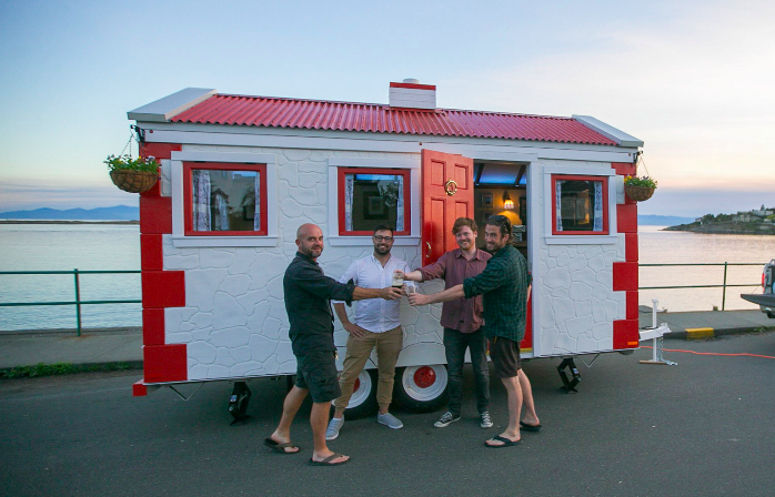 A toast outside The Wild Rover.