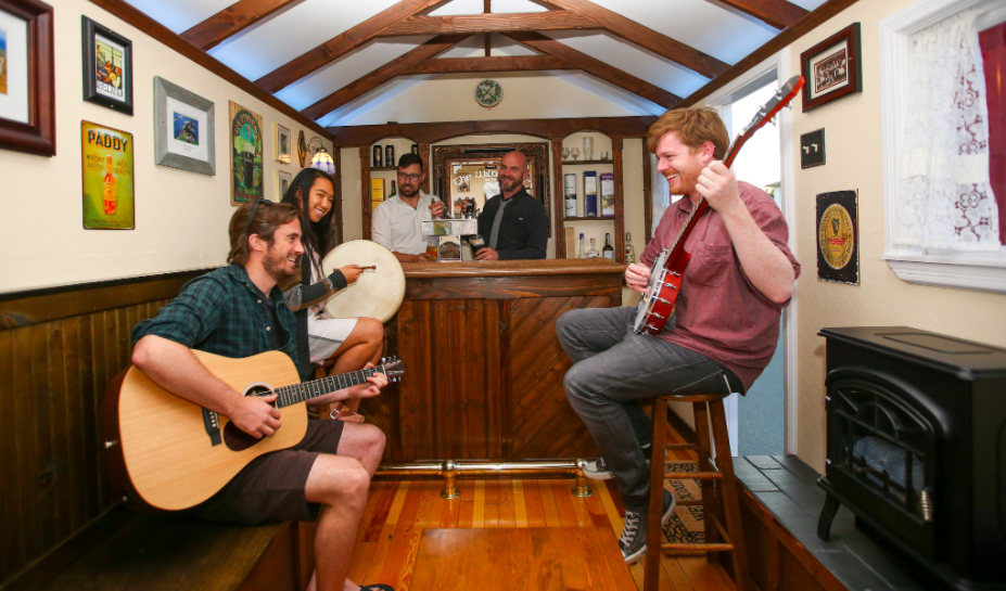 A trad session inside The Wild Rover